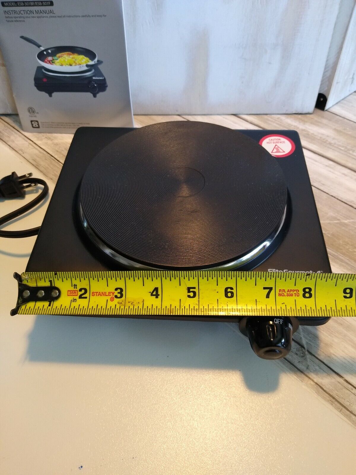 Elite Gourmet Electric Burner Single Burner Hot Plate ESB-301BF - Fresh Stock Dated February 2026