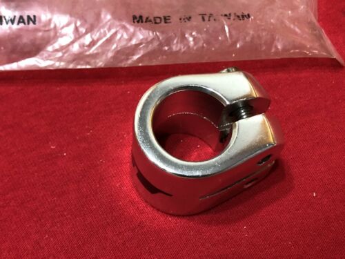 UNUSED SILVER 1 INCH GT DOUBLE SEAT POST CLAMP OLD SCHOOL BMX - Fresh Stock Dated December 2025