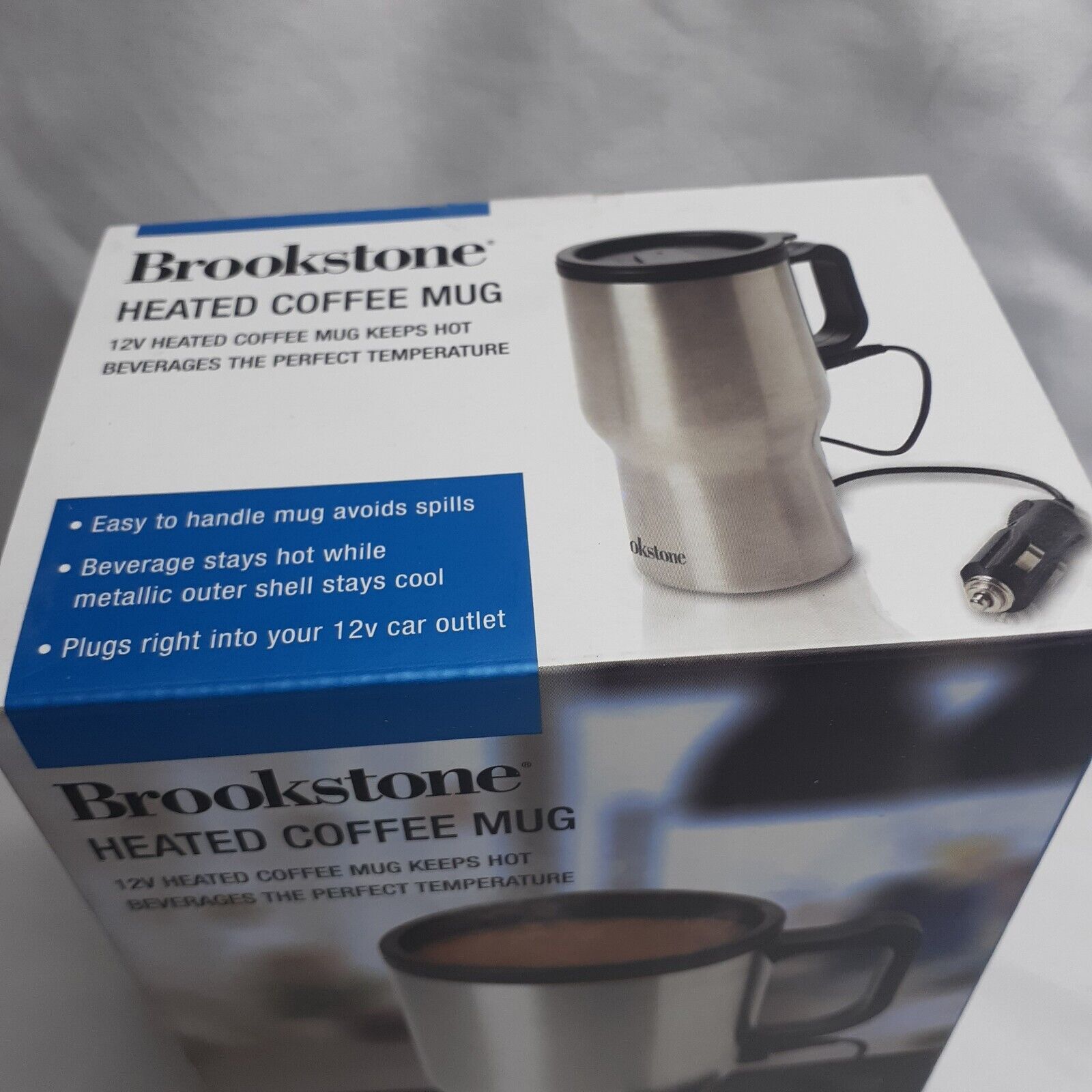 Brookstone Heated 13 oz Coffee Mug Keeps Hot UNUSED - Fresh Stock Dated February 2026