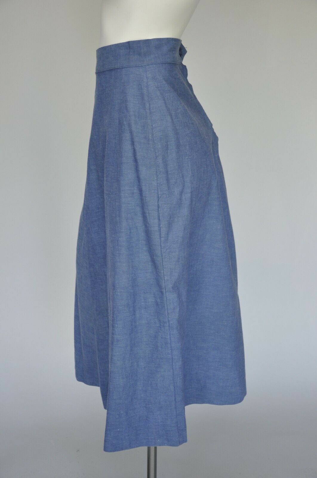 VTG Vintage 50s 1950s Dark Denim A Line Skirt Pockets High Waist Tab Detail S/M - Fresh Stock Dated March 2026