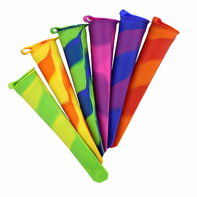 7Penn Ice Pop Molds Popsicle Molds - 6 Pc Silicone Frozen Yogurt Tubes with Lids - Fresh Stock Dated December 2025
