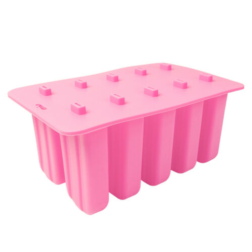 10 Cell DIY Frozen Ice Cream Mold Silicone Popsicle Maker Lolly Mould Ice Tray - Fresh Stock Dated December 2025