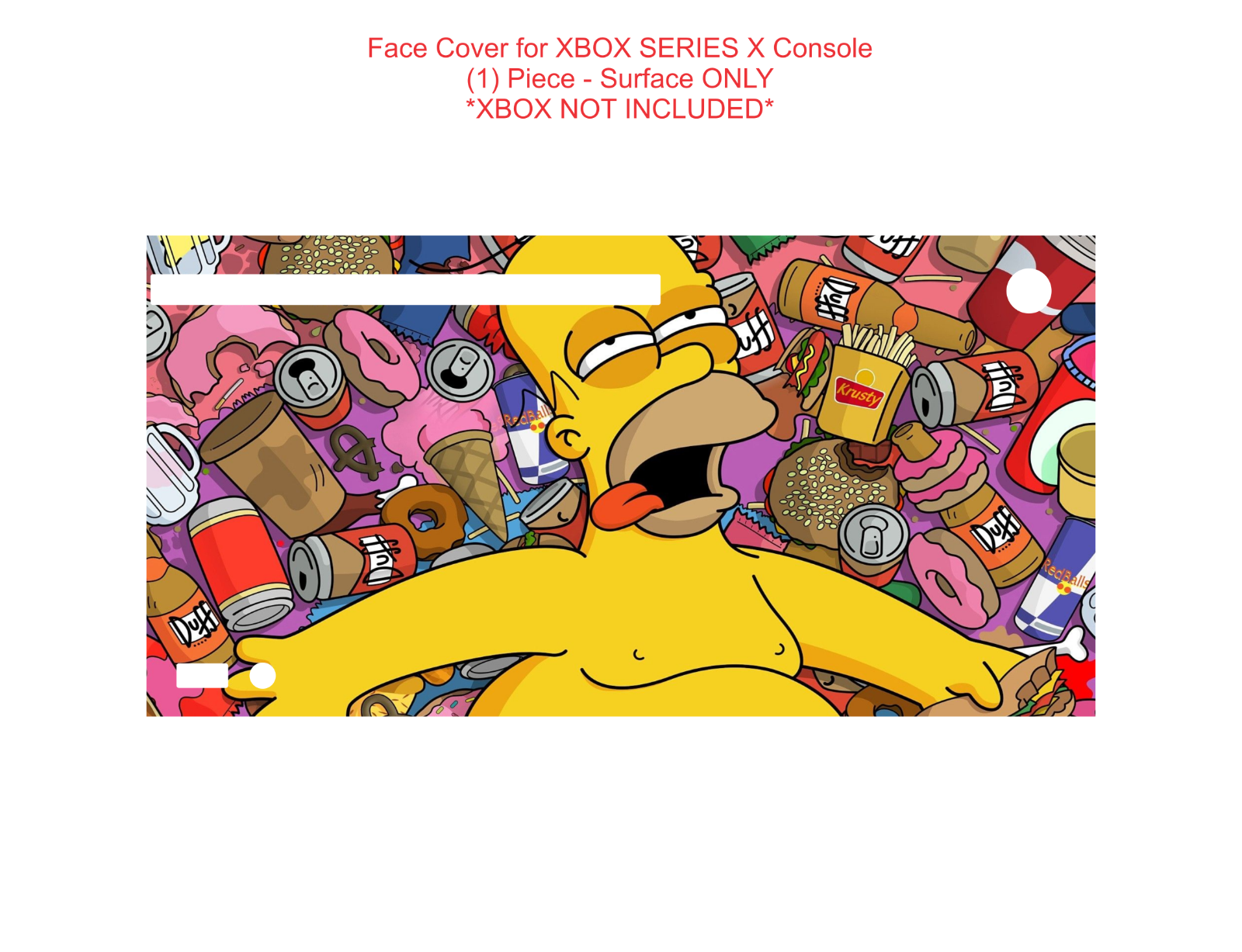 Wrap Skin Decal For XBOX SERIES X CONSOLE  Sugar Crash Homer Junk Food Donuts - Fresh Stock Dated December 2025