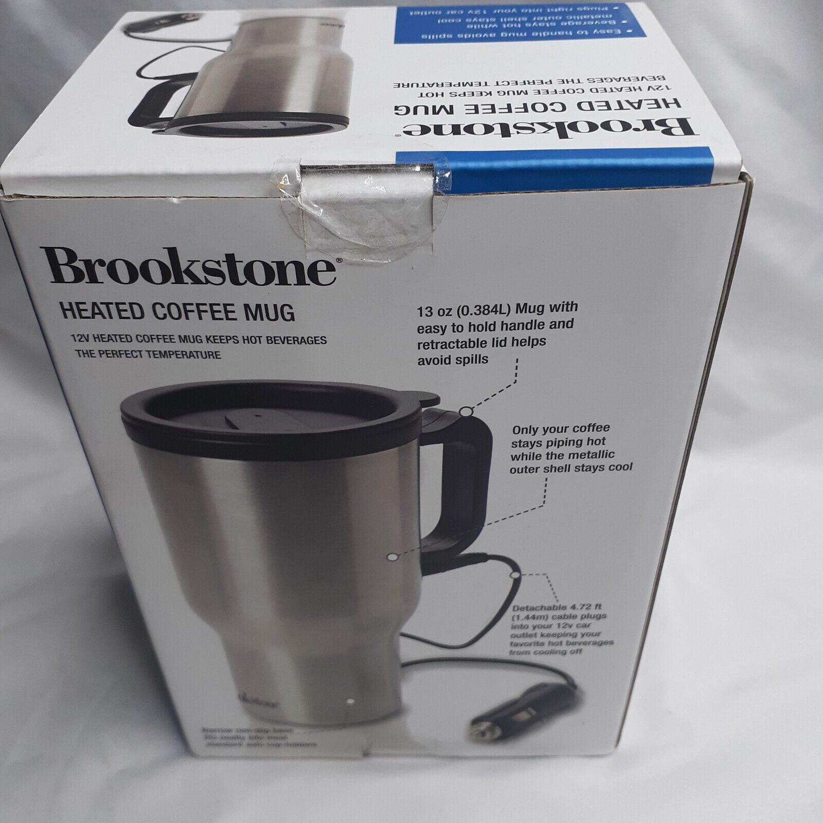 Brookstone Heated 13 oz Coffee Mug Keeps Hot UNUSED - Fresh Stock Dated February 2026