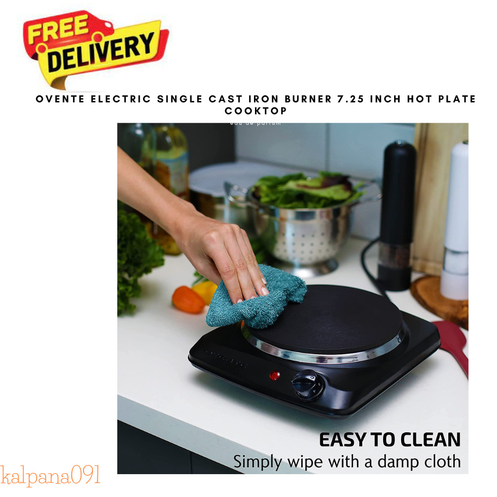Ovente Electric Cast Iron Burner 7 Inch Compact Single Hot Plate  Cooktop - Fresh Stock Dated February 2026