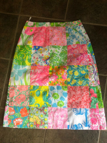 The Lilly Sportswear Division Lilly Pulitzer 1970s Patchwork Skirt Rare Size 10 - Fresh Stock Dated February 2026
