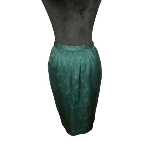 Vintage Norma Walters 100% Silk Wrap Pencil Skirt with Pockets size 6 Green - Fresh Stock Dated February 2026