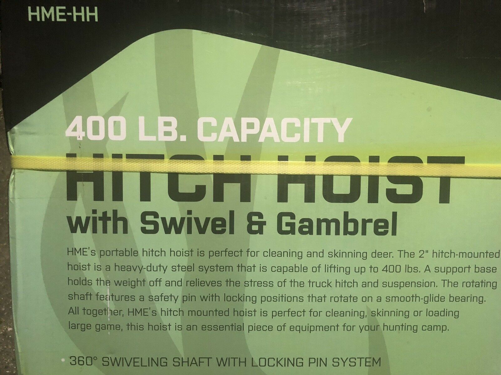 Big Game Hoist 360° Swivel Hitch Mounted 400# Skinning Irrigating Cleaning Aging - Fresh Stock Dated December 2025