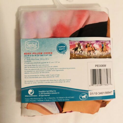 DreamWorks Spirit Riding Free Horses Body Pillow Cover Netflix -NEW - Fresh Stock Dated December 2025