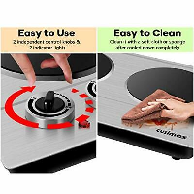 Hot Plate,  1800W Portable Electric Cooktop, Hot Plate Ceramic Double Burners - Fresh Stock Dated February 2026