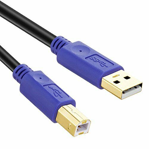 Tanbin Printer Cable 1.5Ft, 2Pack 1.5ft USB 2.0 High 1.5 feet, Purple - Fresh Stock Dated February 2026