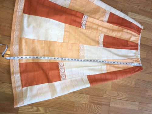 Vtg 70s Carefree Fashions M Long Prairie Boho Cottagecore Skirt Patchwork Peach - Fresh Stock Dated February 2026