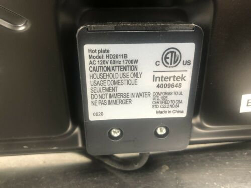 Ovente Electric Cast Iron Burner 7 Inch Double Hot Plate Compact Cooktop BGS102B - Fresh Stock Dated December 2025