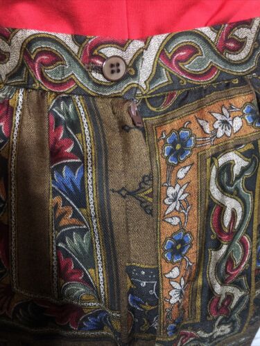 Nordstrom Point Of View Mustard Paisley Print Pleated Long Skirt Size 10 England - Fresh Stock Dated February 2026