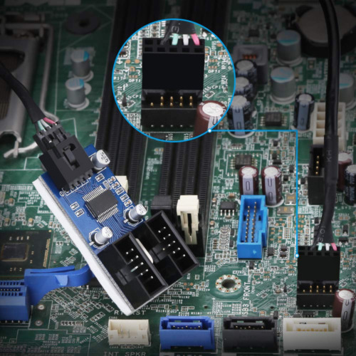 Electop 9 Pin 2 in 1 Internal USB Splitter Cable, 9 pin Header Male 1 to... - Fresh Stock Dated February 2026