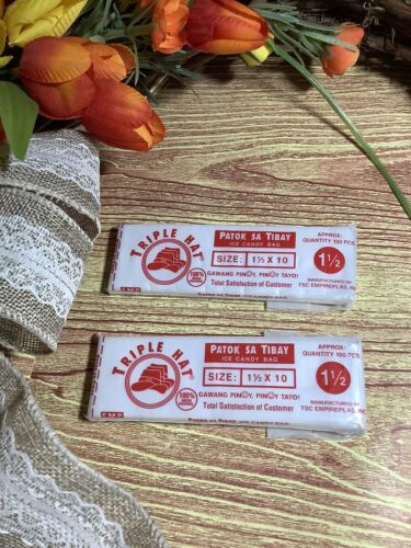 Lot Of 2, Ice Candy Wrapper, Ice Candy Bags, Size 1.5  x 10 inches - Fresh Stock Dated February 2026