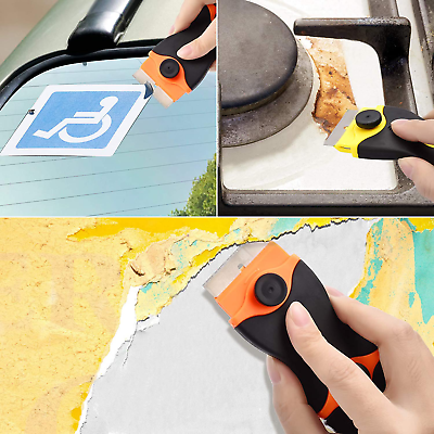 Razor Blade Scraper Set Mini Plastic Floor Scraper Caulk Removal Tools 2 in1 - Fresh Stock Dated February 2026