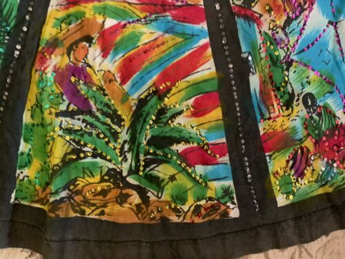 50s Mexican circle skirt Naitan Creaciones sequins hand painted Costume Folklori - Fresh Stock Dated December 2025