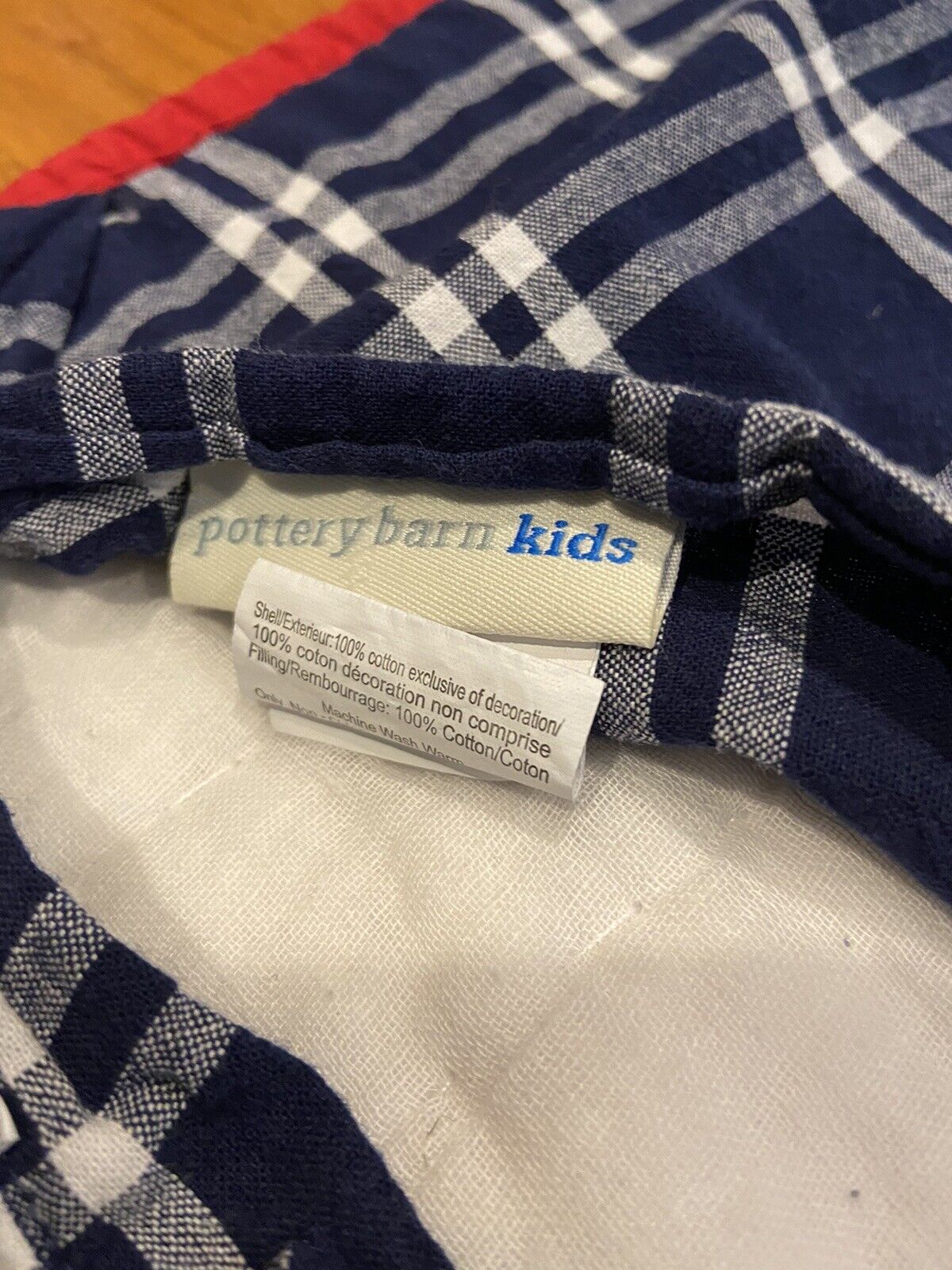 Pottery Barn Kids Red Khaki Blue Plaid Quilted Standard Pillow Shams  Set of 2 - Fresh Stock Dated February 2026