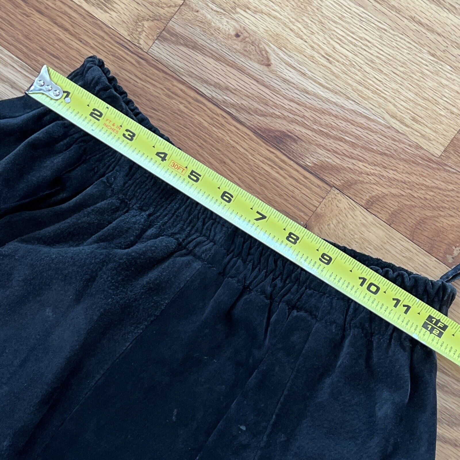 Etosha Vintage 80s-90s Long Black Suede Leather Skirt Sz S Lined Elastic waist￼ - Fresh Stock Dated February 2026
