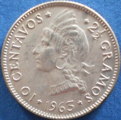 DOMINICAN REPUBLIC 10 CENTAVOS 1963 SILVER Dominicana Dominikanische Dominicaine - Fresh Stock Dated February 2026