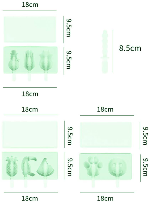 Popsicle Molds Set of 3, SiliconeIce Pop Molds Ice Cream Mold Cake with Lid - Fresh Stock Dated December 2025