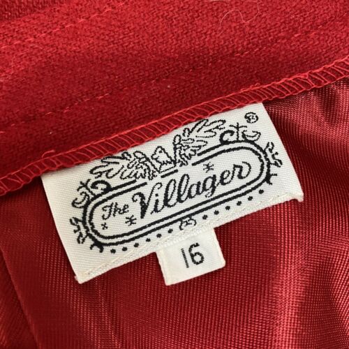 Women’s Vintage The Villager Red Wool Pleated Skirt Plus Size 16 - Fresh Stock Dated February 2026