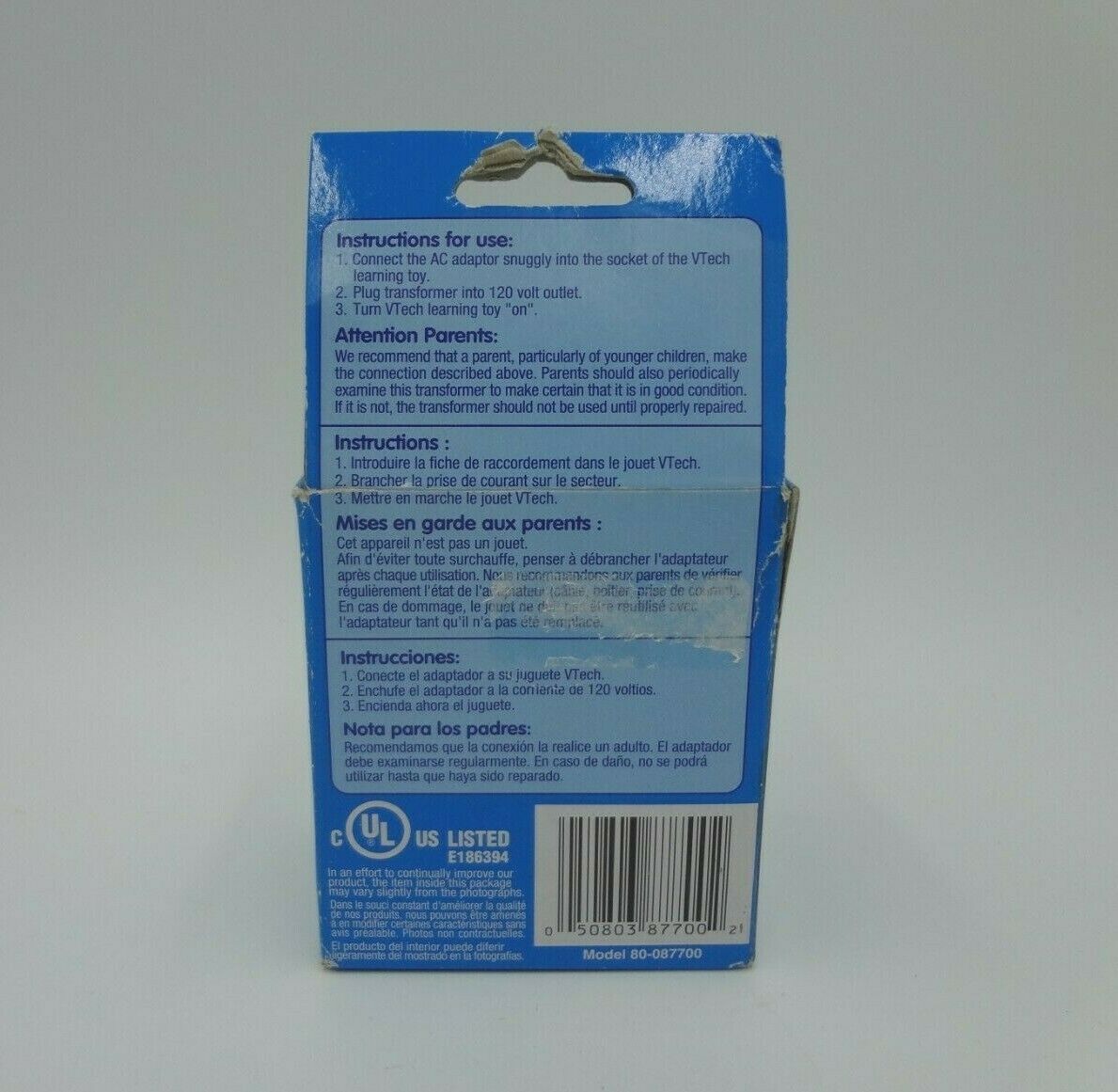 Vtech 7.5V AC Adaptor For Use With All Compatible Vtech Toys Model 80-087700 - Fresh Stock Dated February 2026