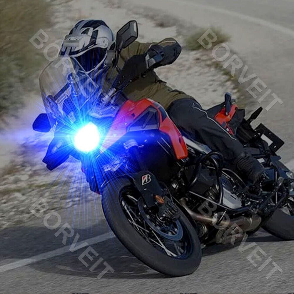 2x H4 80W Bulbs Ice Blue 8000K Motorcycle LED Headlight Bulbs Hi/Lo Beam Light - Fresh Stock Dated February 2026