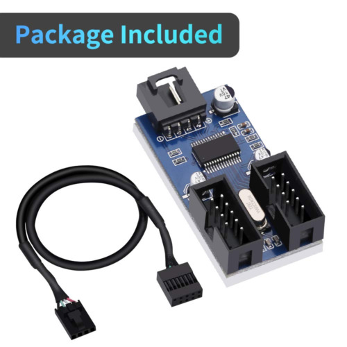 Electop 9 Pin 2 in 1 Internal USB Splitter Cable, 9 pin Header Male 1 to... - Fresh Stock Dated February 2026