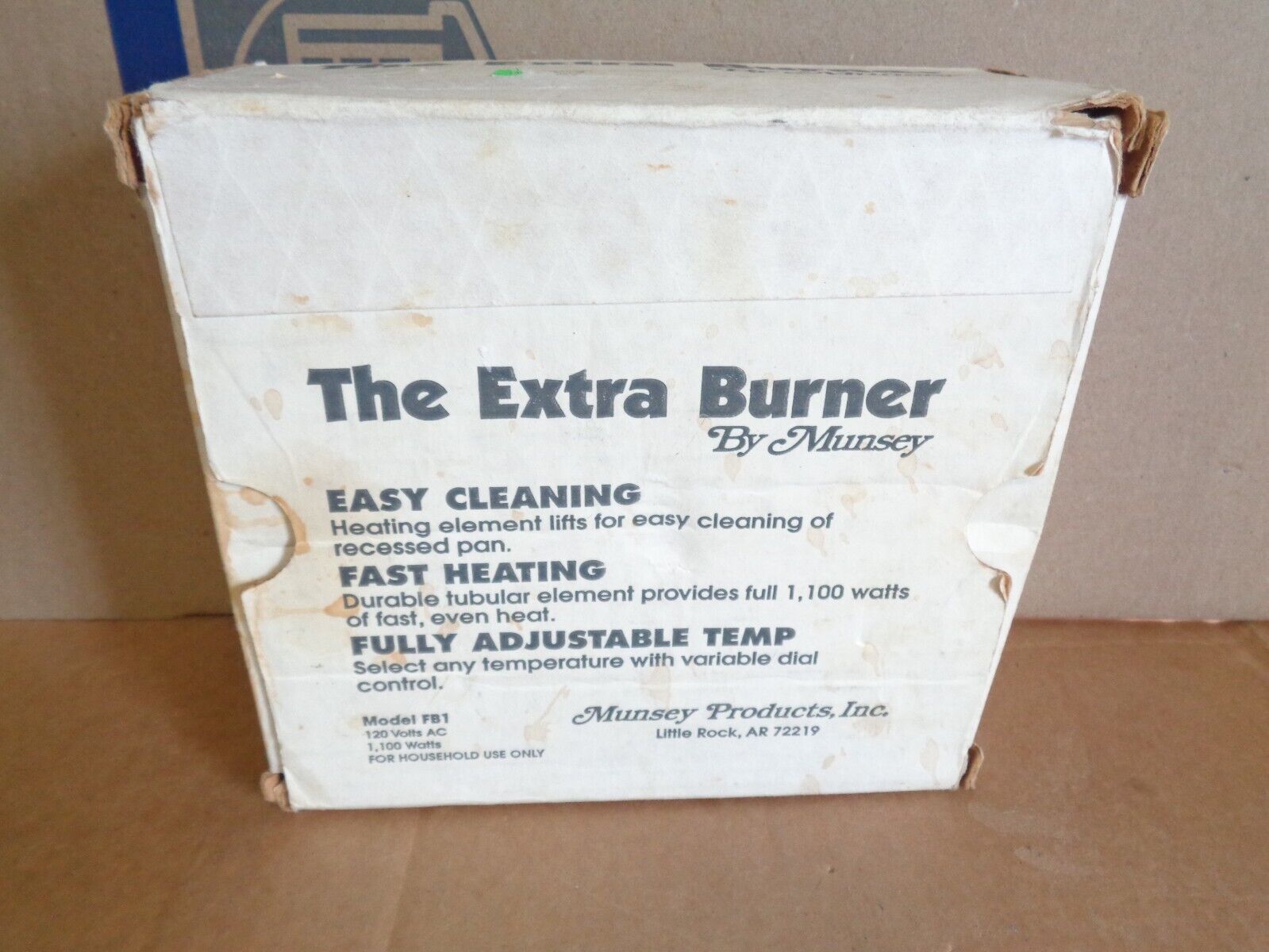 Munsey Extra Burner Hot Plate Model FB-1 Made in U.S.A. 1100 Watts 120v - Fresh Stock Dated February 2026