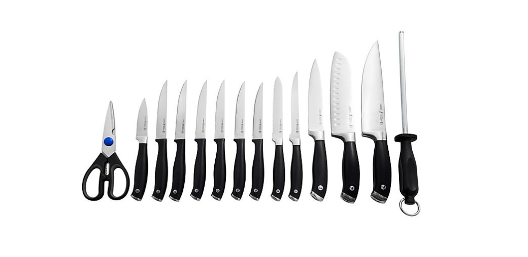 15-Piece Kitchen Forged Cutlery Stainless Steel Knife Wood Block Set, Henckels - Fresh Stock Dated December 2025