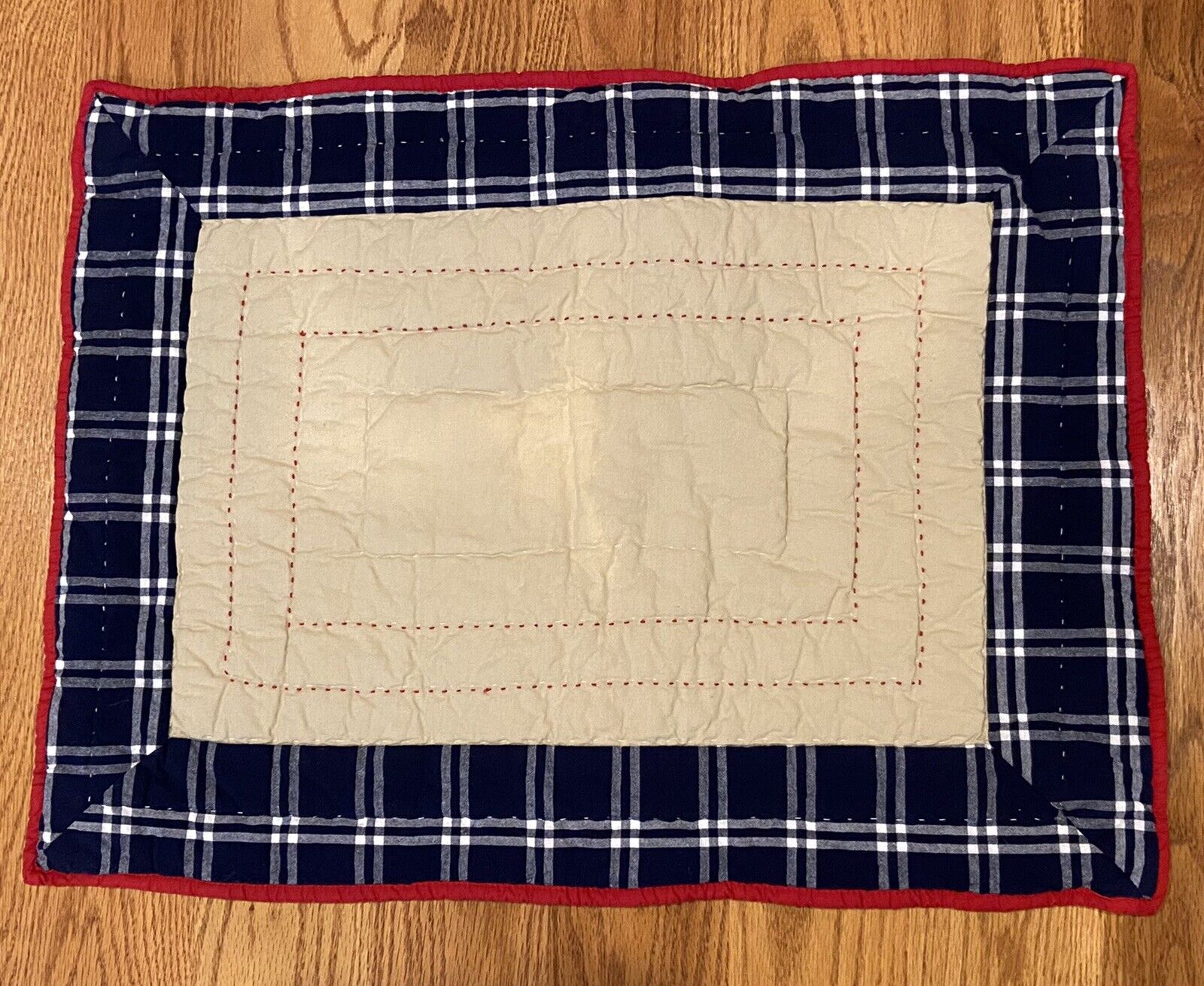 Pottery Barn Kids Red Khaki Blue Plaid Quilted Standard Pillow Shams  Set of 2 - Fresh Stock Dated February 2026