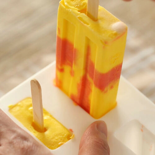 10 Cell DIY Frozen Ice Cream Mold Silicone Popsicle Maker Lolly Mould Ice Tray - Fresh Stock Dated December 2025