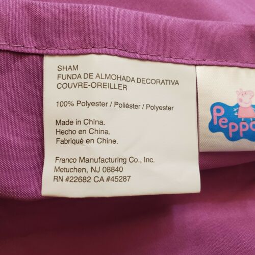 Peppa Pig Standard Size Pillow Sham Pink Floral Flowers - Fresh Stock Dated December 2025