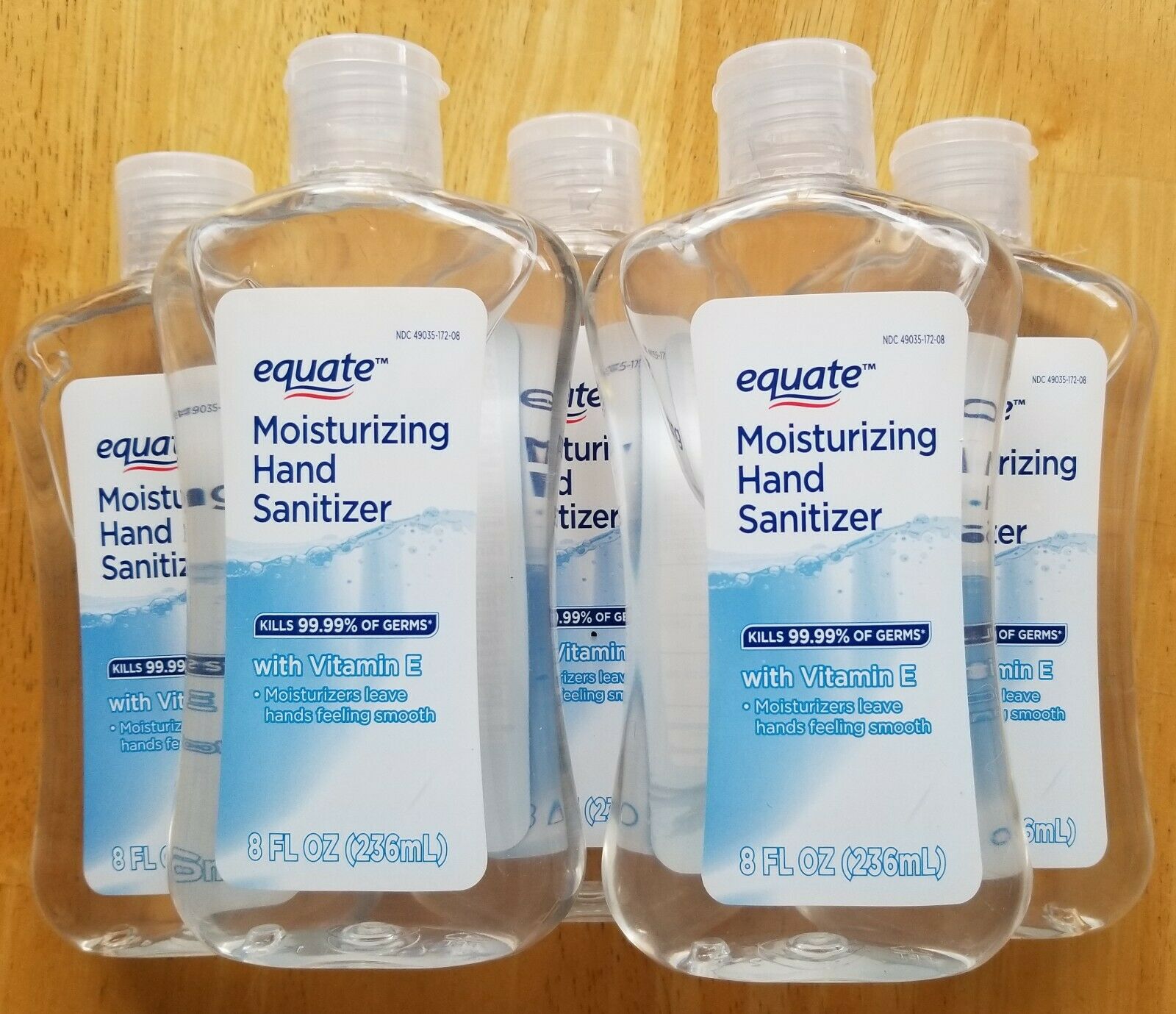 EQUATE MOISTURIZING HAND SANITIZER 8 OZ  -  LOT OF 5  USA SELLER - Fresh Stock Dated February 2026