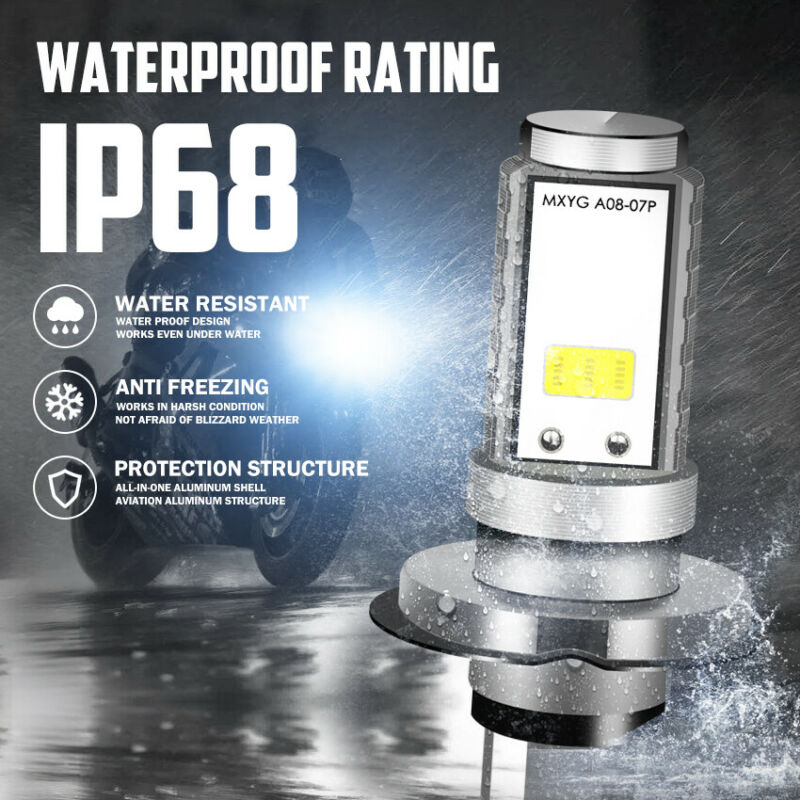 H4 9003 HB2 LED Motorcycle Headlight Bulb Kit HID Hi/Low Beam 6000K Super Bright - Fresh Stock Dated February 2026