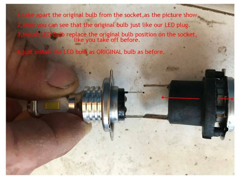 100W H7 LED Headlight Bulbs Fit Honda Silver Wing 600 FSC600 2002-2010 3000LM - Fresh Stock Dated February 2026