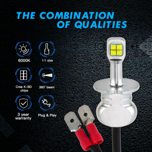 Bevinsee H3 LED Headlight Bulb For Buell Firebolt XB9R XB12R 03 04-09 Lightning - Fresh Stock Dated February 2026