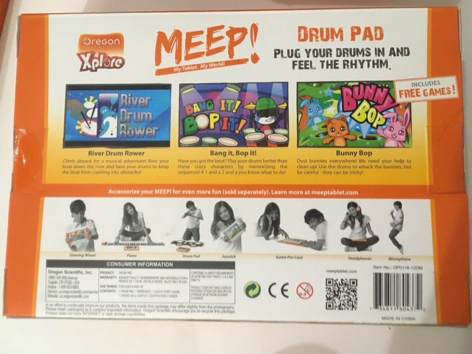 Oregon Scientific Xplore Meep! Drum pad, Piano, Game Pro Case, Steering Wheel - Fresh Stock Dated February 2026
