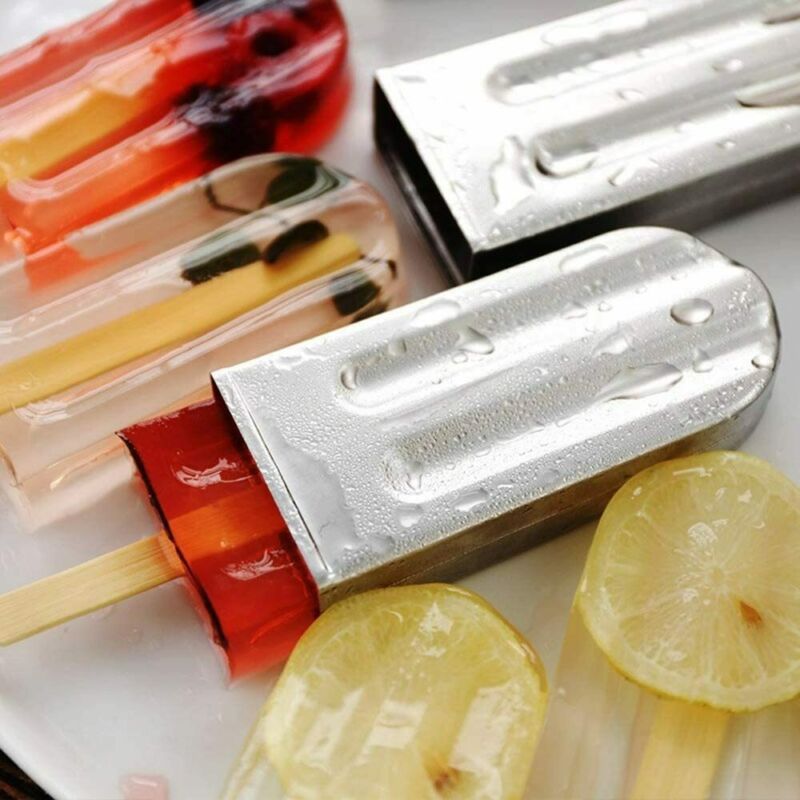 10PCS Stainless Steel Ice Lolly Popsicle Molds Kit Ice Pop Makers w/ Tray Sticks - Fresh Stock Dated December 2025