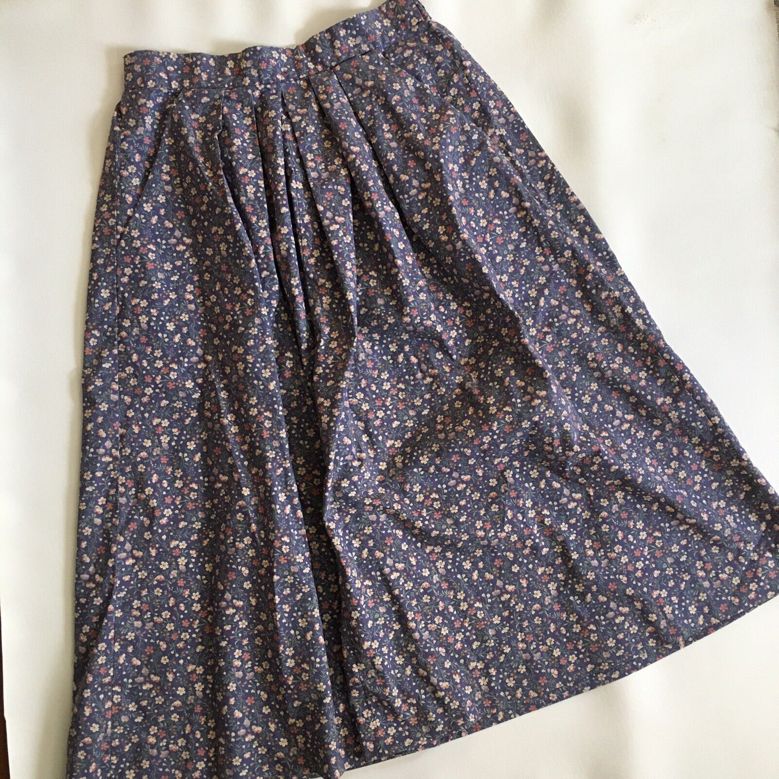 Vtg Homemade Skirt Midi Pocket Floral Cottagecore Peasant Waist 27” M - Fresh Stock Dated March 2026