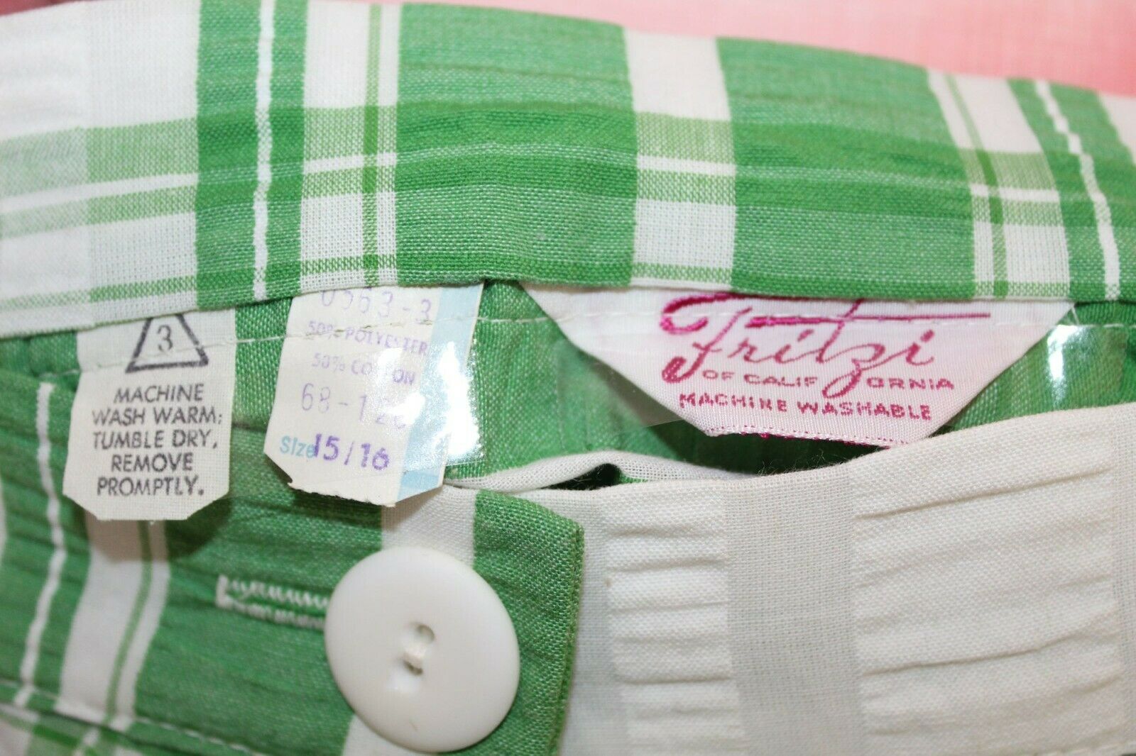 Fritzi Vintage 1970s Womens M L Cotton Blend Seersucker Maxi Skirt Button Plaid - Fresh Stock Dated February 2026