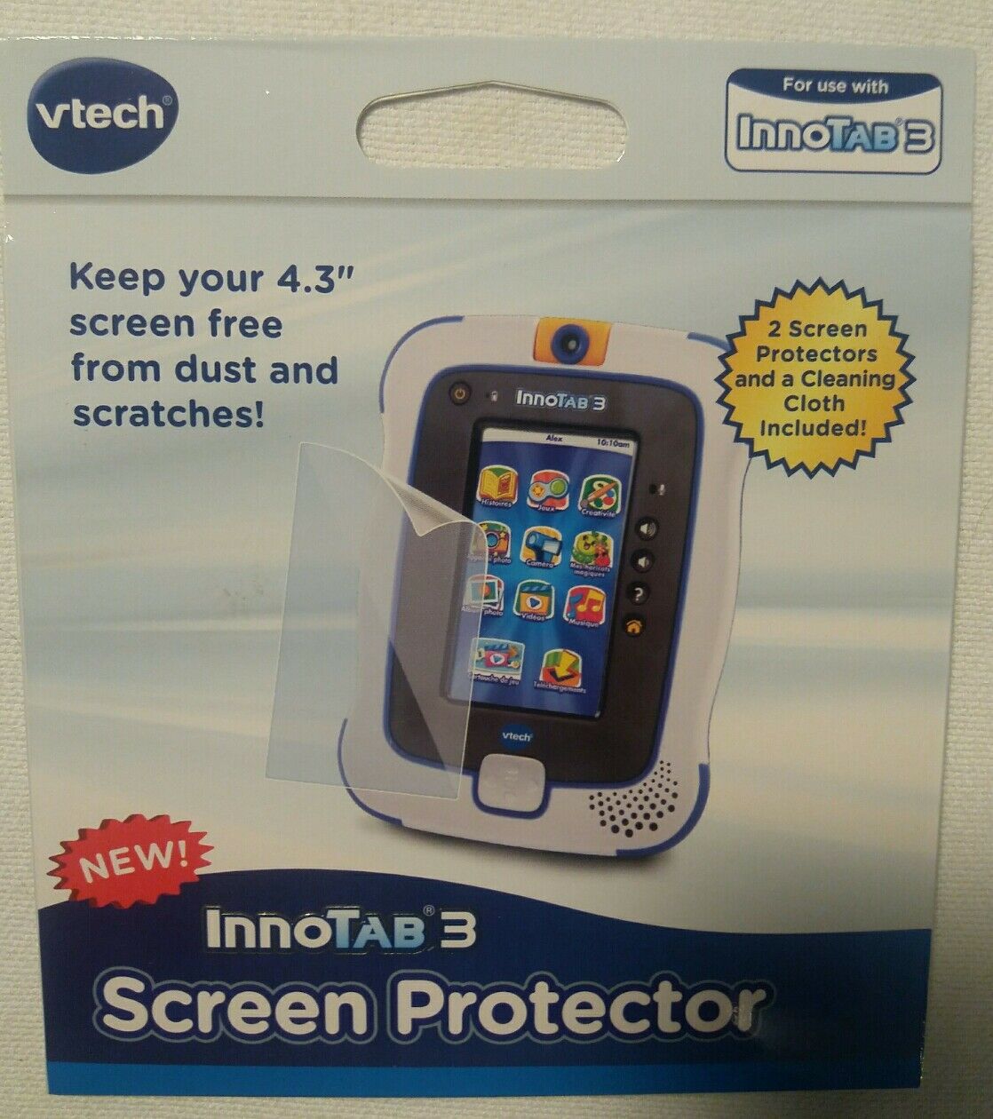 VTech InnoTab 3 Folio Case 80-213500 w/ Two Screen Protectors and Cleaning Cloth - Fresh Stock Dated February 2026
