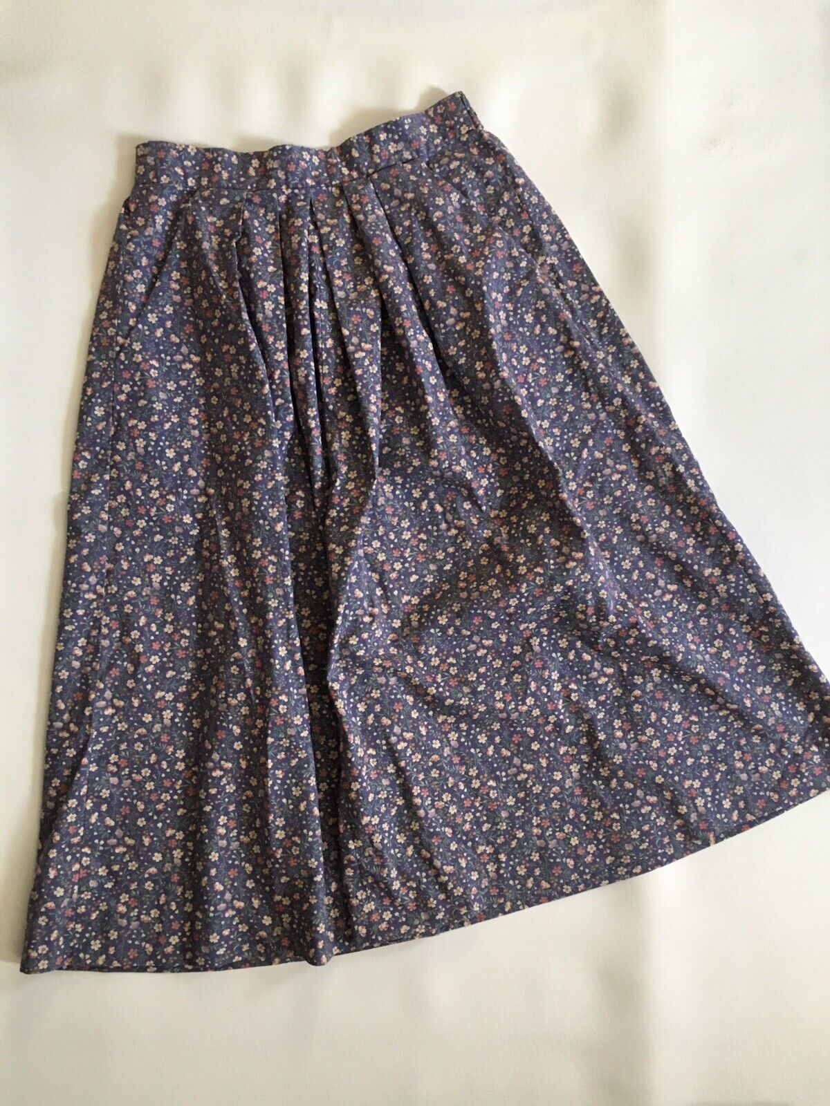 Vtg Homemade Skirt Midi Pocket Floral Cottagecore Peasant Waist 27” M - Fresh Stock Dated March 2026