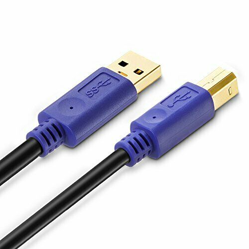 Tanbin Printer Cable 1.5Ft, 2Pack 1.5ft USB 2.0 High 1.5 feet, Purple - Fresh Stock Dated February 2026
