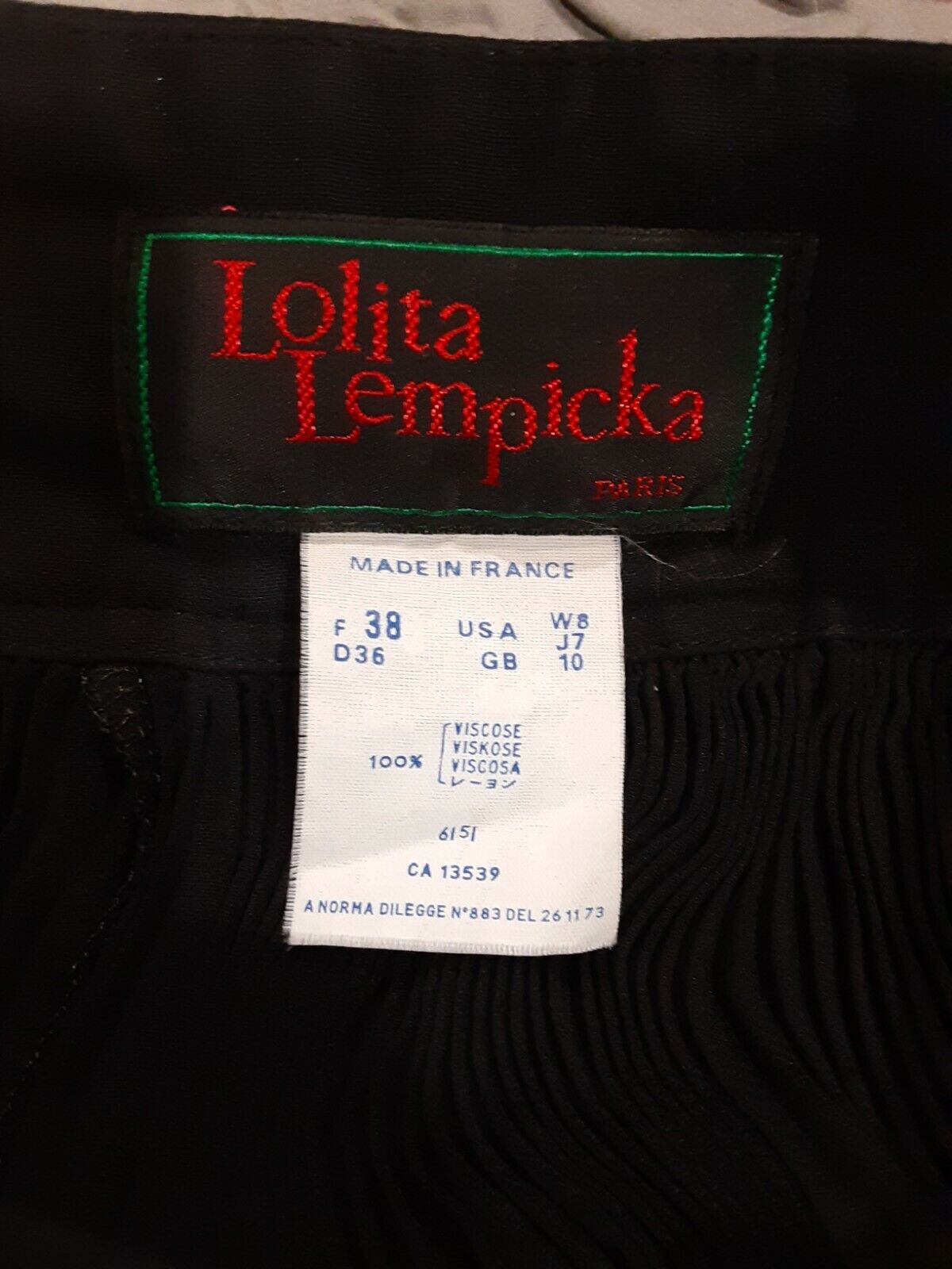 Vintage Lolita Lempicka Long Black Layered Mini Pleats Skirt Made In France 6 - Fresh Stock Dated March 2026