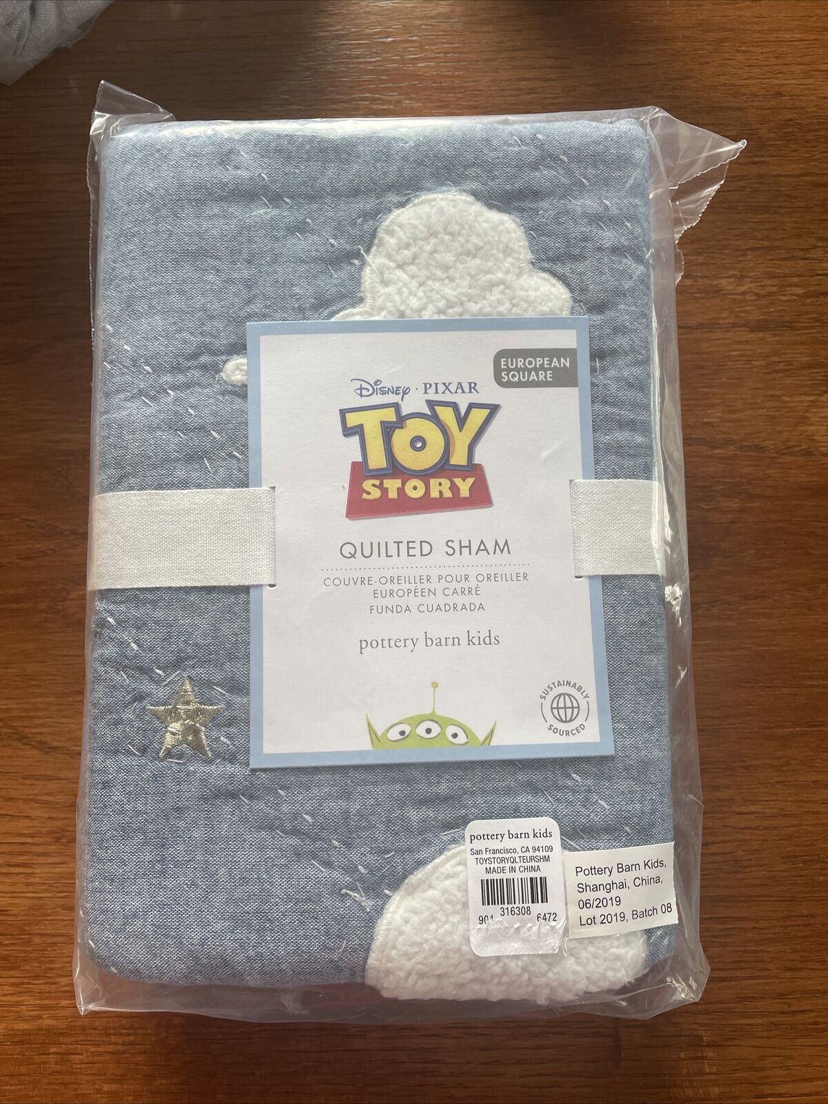 Pottery barn Buzz Cloud sky PILLOW Sham Cover Euro toy story holiday gift star - Fresh Stock Dated February 2026