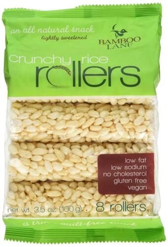Bamboo Lane Crunchy Rice Rollers: 3.5oz 8 Packs of 8 Rollers - Fresh Stock Dated December 2025