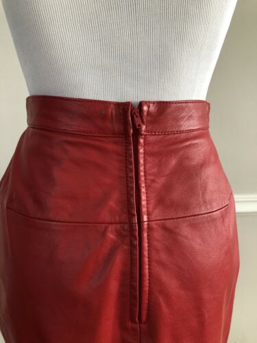 Vtg 70s/80s PIA RUCCI Red Leather Pencil Wiggle Skirt New Wave Punk High Waist - Fresh Stock Dated December 2025